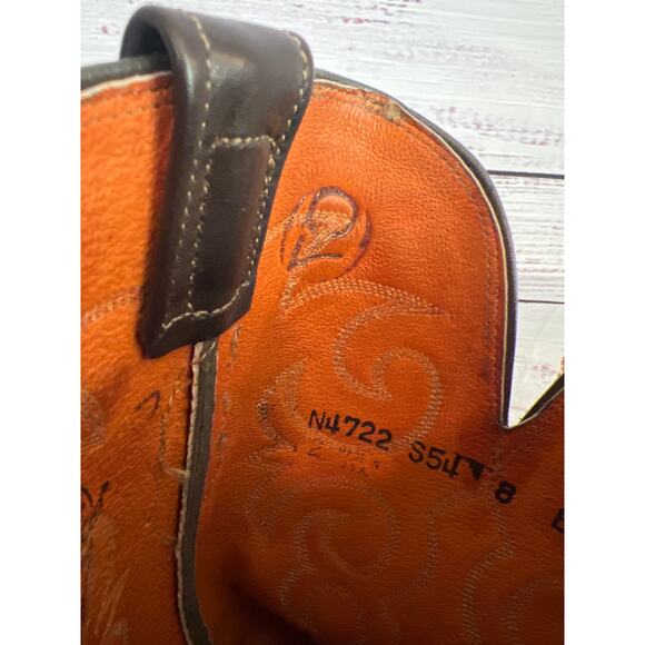 Lucchese 1883 Dana Womens Red Burnished Goat Leather Cowboy Western Boots SZ 8 - Picture 10 of 13